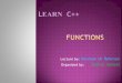 Learn  c++ (functions) with nauman ur rehman
