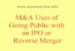 M&A Uses of Going Public with an IPO or Reverse Merger