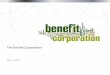 An Introduction to Benefit Corporations