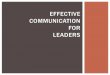 Effective Communication for Leaders - Basics
