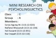 MINI RESEARCH ON PSYCHOLINGUICTICS