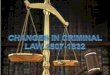 Changes in criminal law 1807 1832