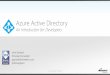 Azure Active Directory - An Introduction for Developers