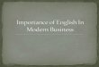The importance of english in modern business