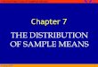 Distribution of sampling means