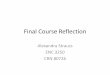 Alexandra Strauss Final Course Reflection