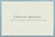 Literary devices definitions