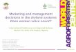 Marketing and management decisions in the dryland systems does women voice count by Ademonla dDalal Arinloye et al