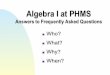 PHMS Algebra Informational PowerPoint
