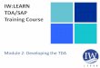 TDA/SAP Methodology Training Course Module 2 Section 3