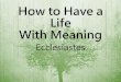 A life of meaning