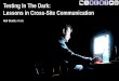 Testing in the Dark: Lessons in Cross-Site Communication (MEWT 2015)