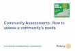 Community Assessments: How to assess a community's needs