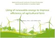 Renewable energy in agriculture