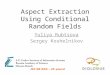 Aspect extraction using conditional random fields [SentiRuEval]