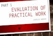 Evaluation of Practical Work Part 1