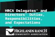 HRCA Delegates' and Directors' Duties