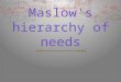 Maslows theory of needs