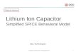 Li-ion Capacitor Model (Simplified Model) PSpice Version