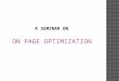 SEO ON Page Optimization