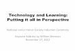 William Brennan, Ed.D Keynote Address- Technology and Learning in Perspective