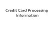How Credit Cards are Processed