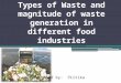 Types of waste and magnitude of waste generation