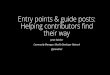 Entry points and guide posts: Helping contributors find their way