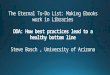 NISO Virtual Conference: The Eternal To-Do List: Making Ebooks work in Libraries