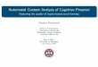 Automated content analysis of cognitive presence: Improving the quality of inquiry-based social learning