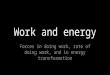 Work, power, and energy