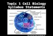 1 cell biology syllabus statements