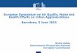European Symposium on Air Quality, Noise and Health Effects on Urban Agglomerations by Andre Zuber Environment Directorate-General European Commission