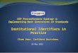 Institutional Identifiers in Practice