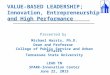 Michael Harris PhD, LEAD Tennessee,  Value Based Leadership;  Innovation, Entrepreneurship and High Performance, Michael Harris Dean CPSUA TSU