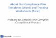 Our Compliance Plan Templates and Tracking Worksheets