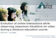 Evolution of online interactions while observing classroom situations on video during a distance education course