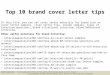 Top 10 brand cover letter tips