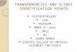 Transparencies and slides identification points