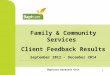 Baptcare Family & Community Services Client Feedback Results September 2012–December 2014