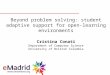 V Jornadas eMadrid sobre "Educación Digital". Cristina Conati, University of British Columbia: Beyond problem solving: student adaptive support for open-learning environments