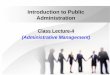 Administrative management (lec 4)
