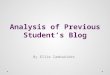 Analysis of past students blog A2