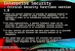 Enterprise Security Critical Security Functions version 1.0