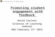 Promoting student engagement with feedback