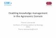 Enabling knowledge management in the Agronomic Domain