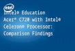 Acer C720 with intel® Celeron® Processor: Comparison Findings