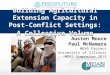Building Agricultural Extension Capacity in Post-Conflict Settings: A Collective Volume
