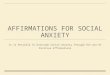 Affirmations For Social Anxiety
