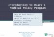 Training medical policy program final